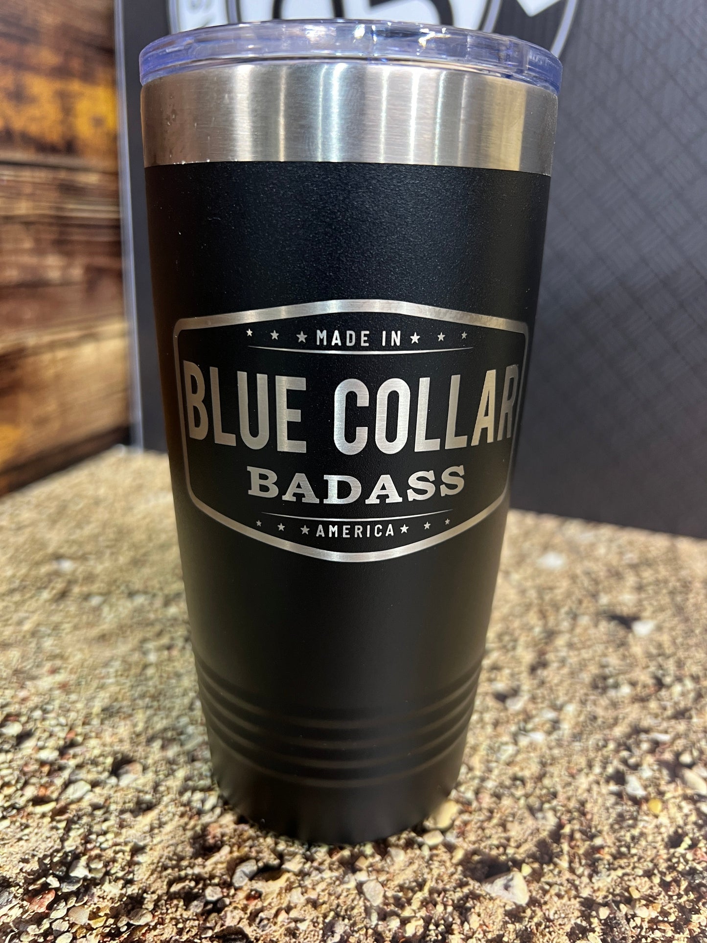 Blue Collar Badass - Made in America 20 oz Tumbler - Stainless Steel Polar Camel Tumbler