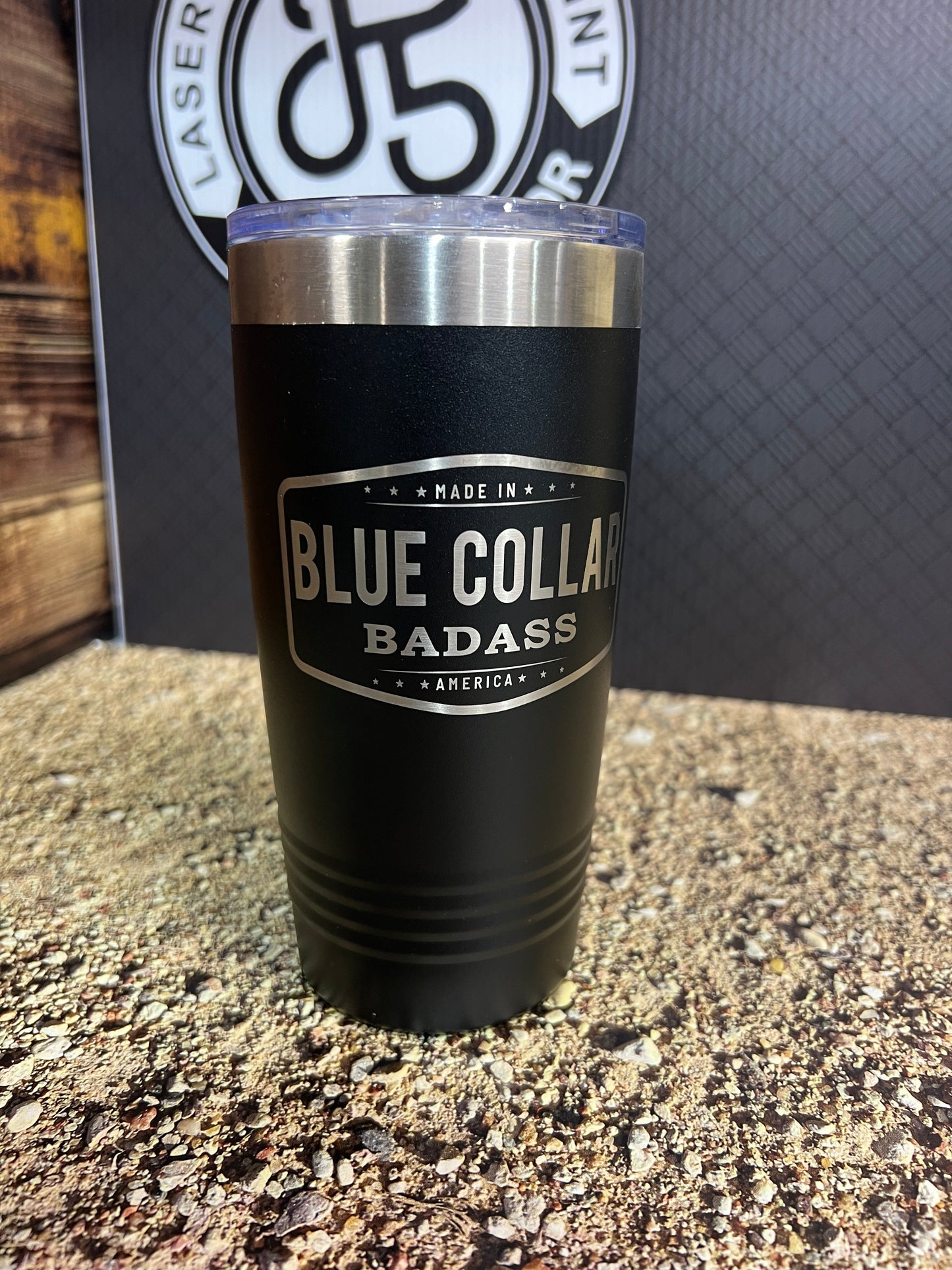 Blue Collar Badass - Made in America 20 oz Tumbler - Stainless Steel Polar Camel Tumbler
