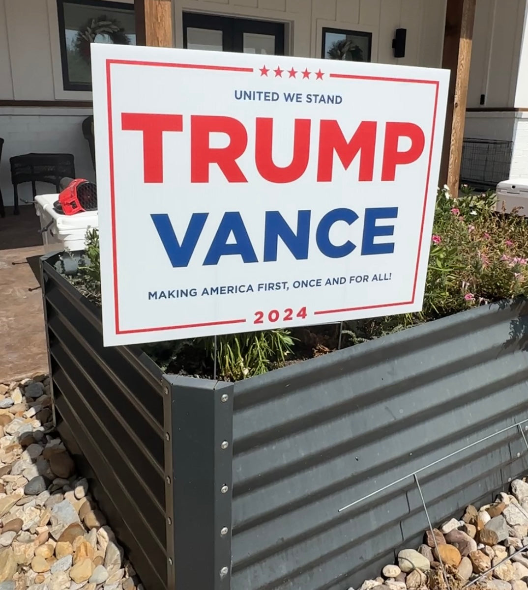 Trump 2024 Yard Sign Yard Sign with Yard Stake Political Sign UV Printed Premium Quality Funny Signs, Yard Art