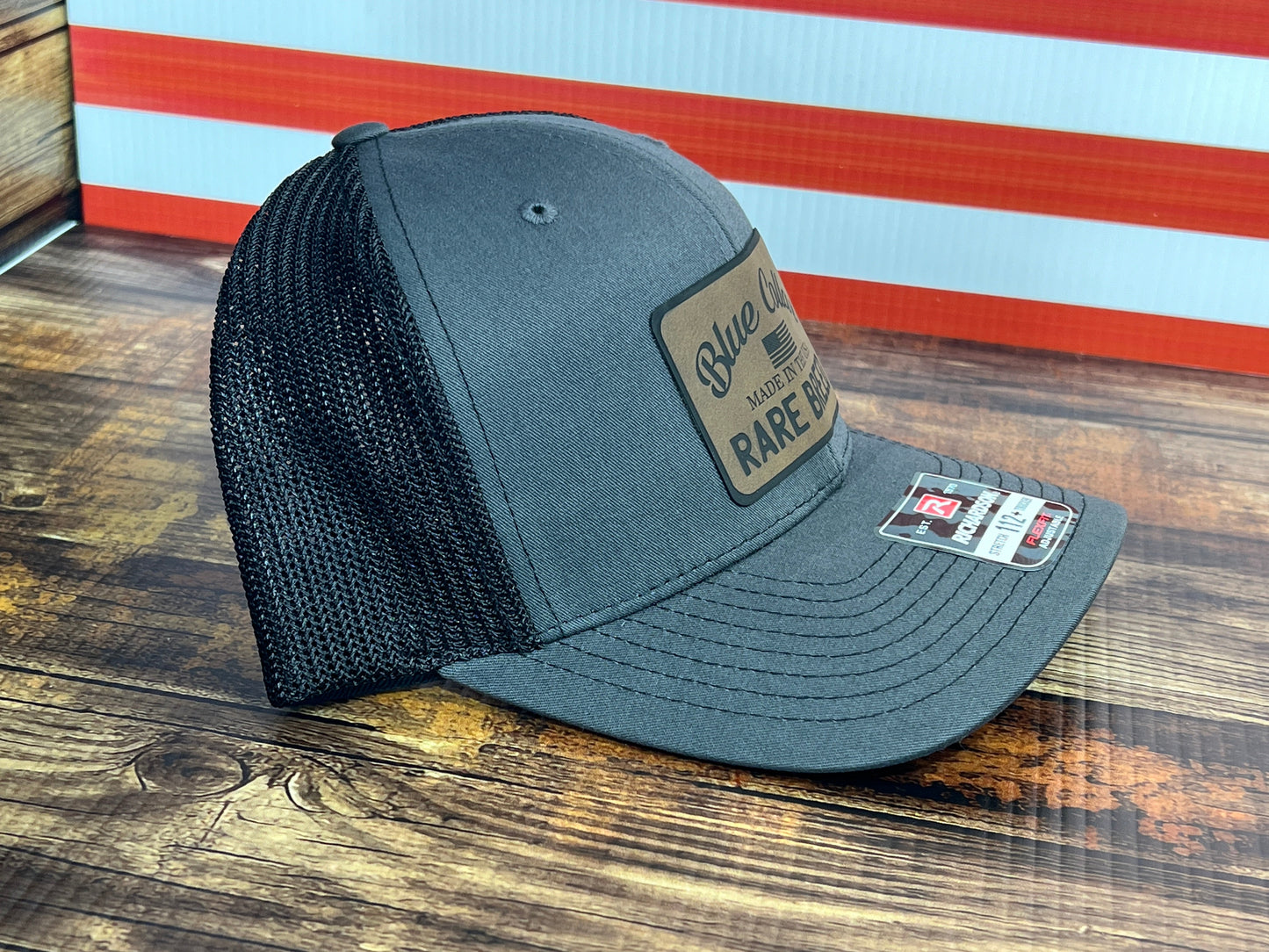 Blue Collar Rare Breed Hat with Custom Patch on Richardson 112 Trucker Snapback Trucker Hat
