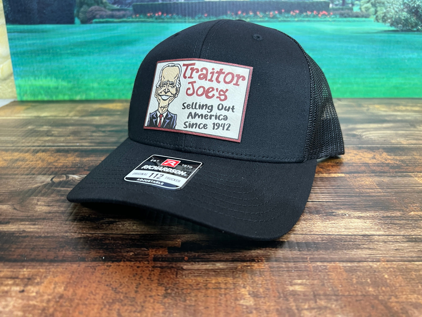 Traitor J’s Trucker Hat UV Printed Premium Leatherette FULL Color Patch on Richardson 112 Trucker Hat.