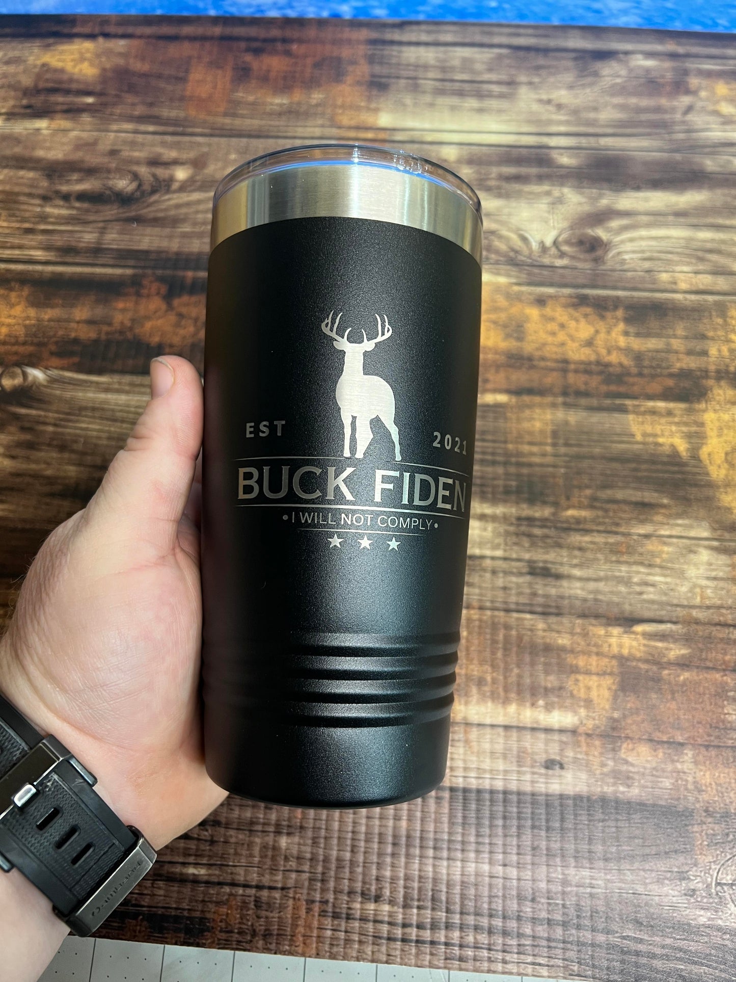 Buck Fiden 20 oz Tumbler Polar Camel Stainless Steel Tumbler with Slider Lid and Custom Engraving