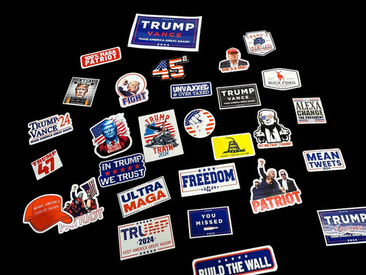 Trump Make America Great Again Sticker Packs 30 Piece Blue Collar Hard Hat Sticker Packs Made with Premium Vinyl