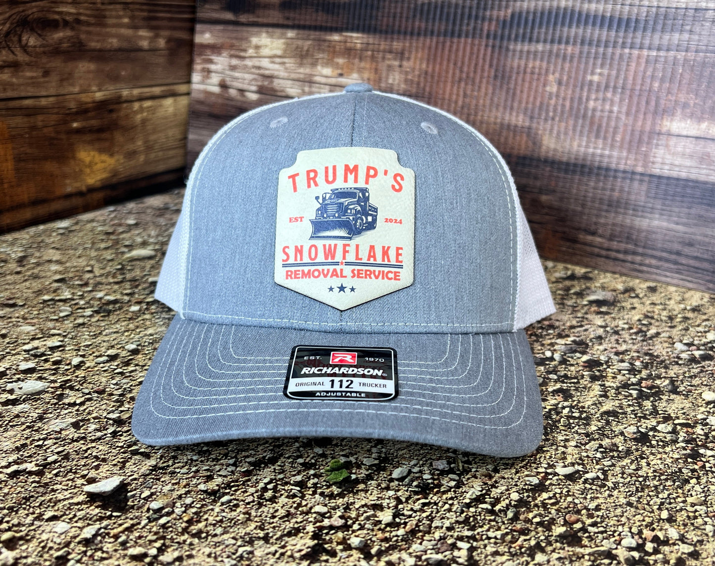 Trump Snowflake Removal Service 2024 Trucker Hat  UV Printed Premium Leatherette