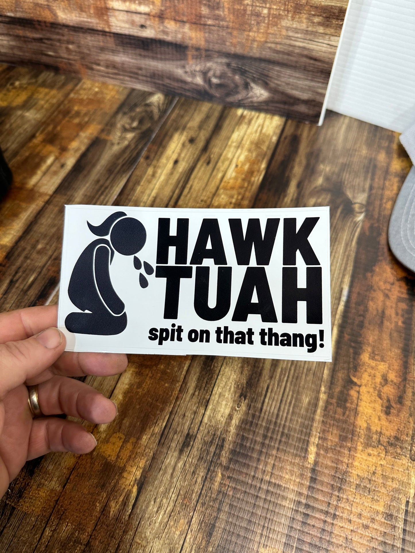 Hawk Tuah Spit on That Thang Sticker Funny Decal, Adult Humor Premium Quality Decal Best Selling Stickers