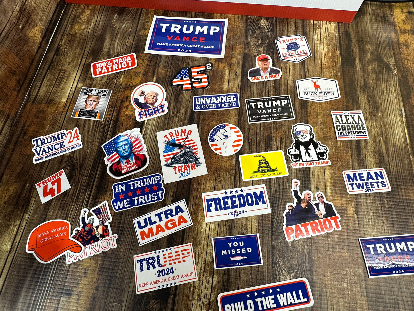 Trump Make America Great Again Sticker Packs 30 Piece Blue Collar Hard Hat Sticker Packs Made with Premium Vinyl