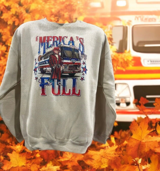 Merica's Full Trump Sweatshirt - High Quality Sweatshirt Funny Unisex Sweatshirt  GenX Cotton