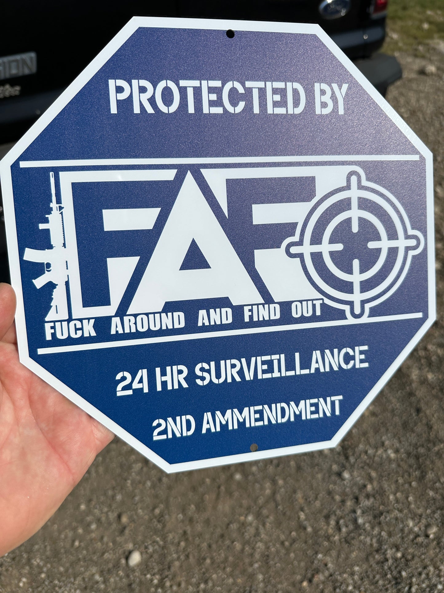 FAFO Security Sign - F Around and Find Out Sign with Stake | Protected by F Around and Find Out Sign | Funny Security Signs for Yard, Home Security Sign, 2nd Amendment Sign