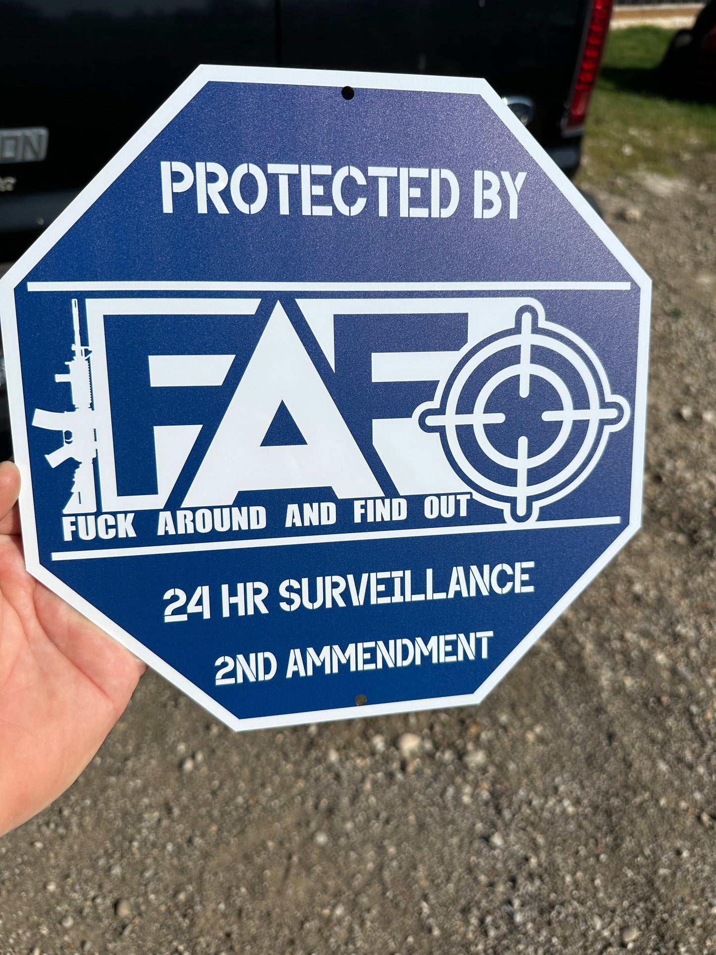 FAFO Security Sign - F Around and Find Out Sign with Stake | Protected by F Around and Find Out Sign | Funny Security Signs for Yard, Home Security Sign, 2nd Amendment Sign