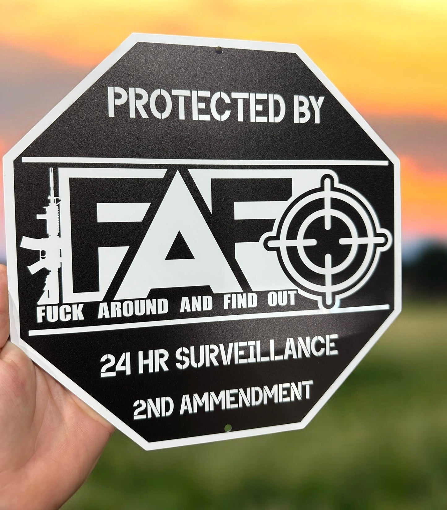 FAFO Security Sign - F Around and Find Out Sign with Stake | Protected by F Around and Find Out Sign | Funny Security Signs for Yard, Home Security Sign, 2nd Amendment Sign