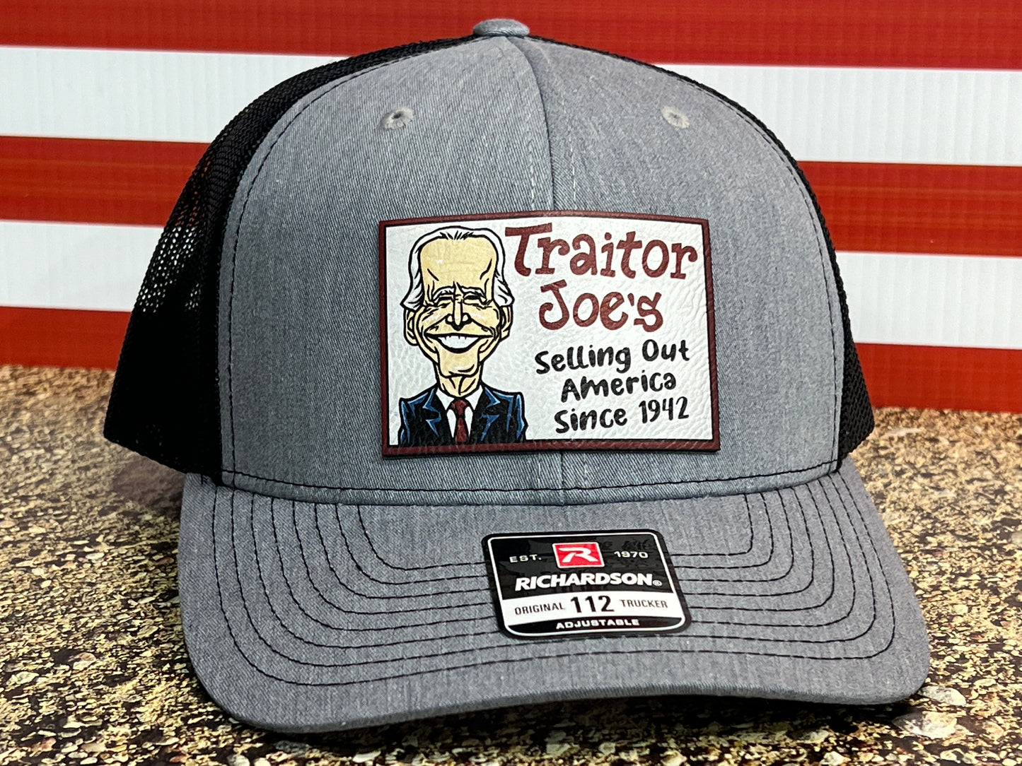 Traitor J’s Trucker Hat UV Printed Premium Leatherette FULL Color Patch on Richardson 112 Trucker Hat.