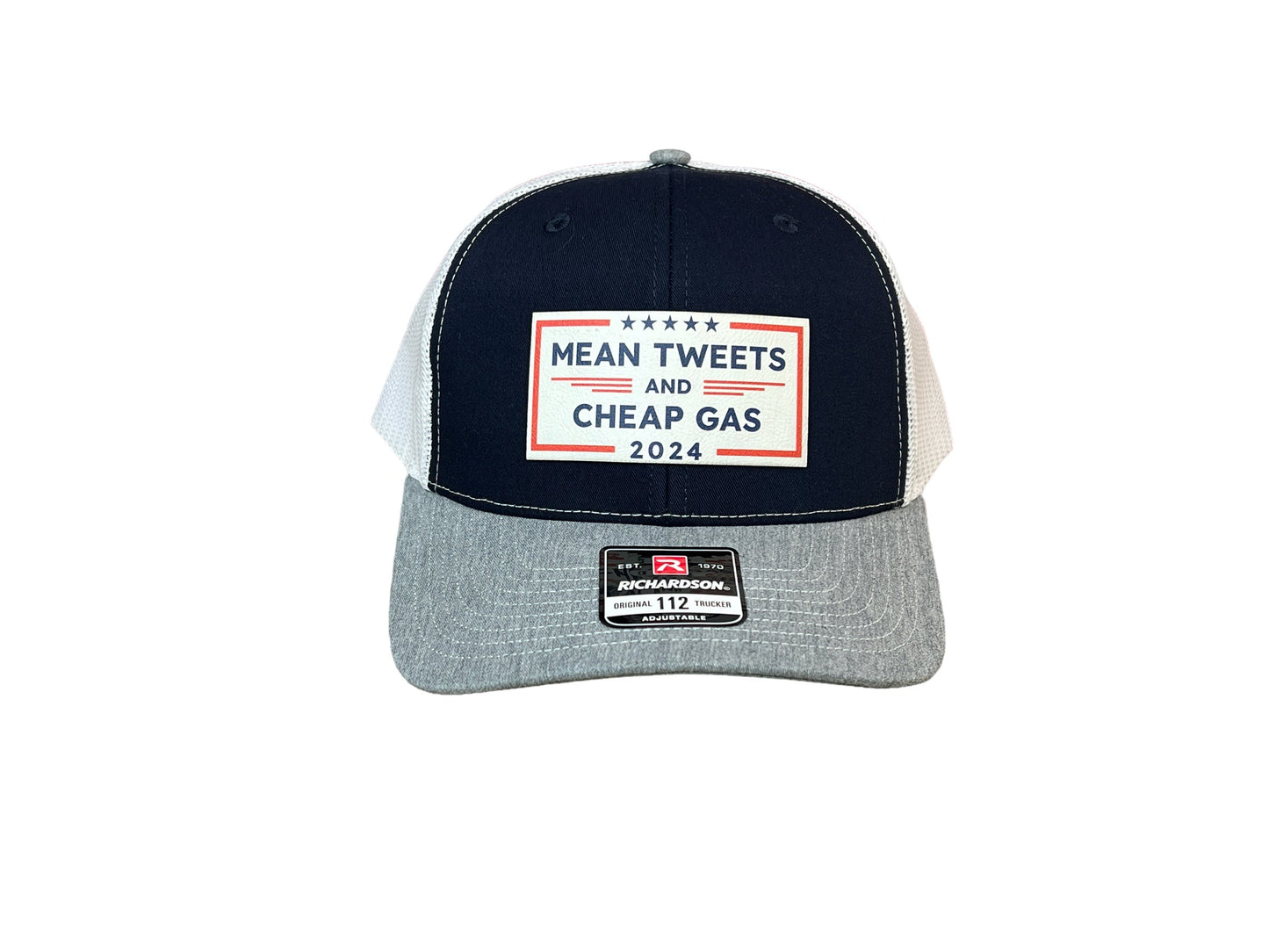 Mean Tweets Cheap Gas or Diesel Hat on Premium Leatherette Patch Richardson 112 Trucker Hat  or Yupoong Classic TruckerFunny Hat Adult Hat