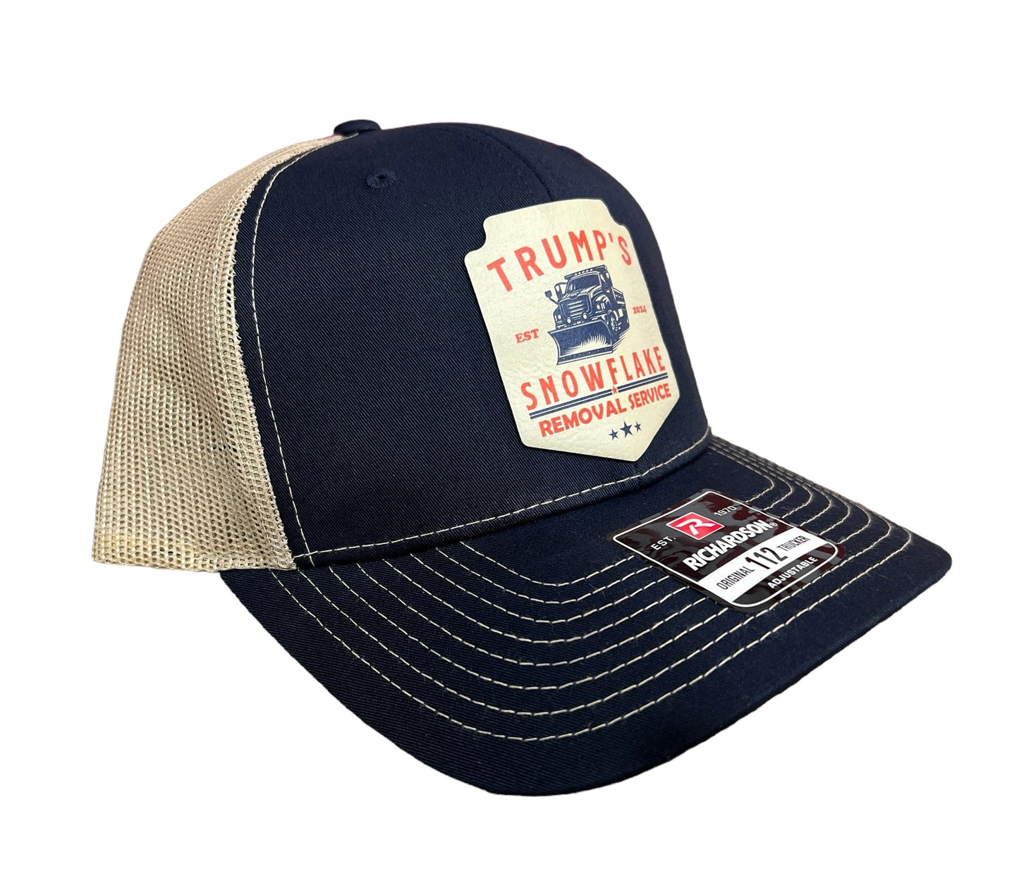 Trump Snowflake Removal Service 2024 Trucker Hat  UV Printed Premium Leatherette