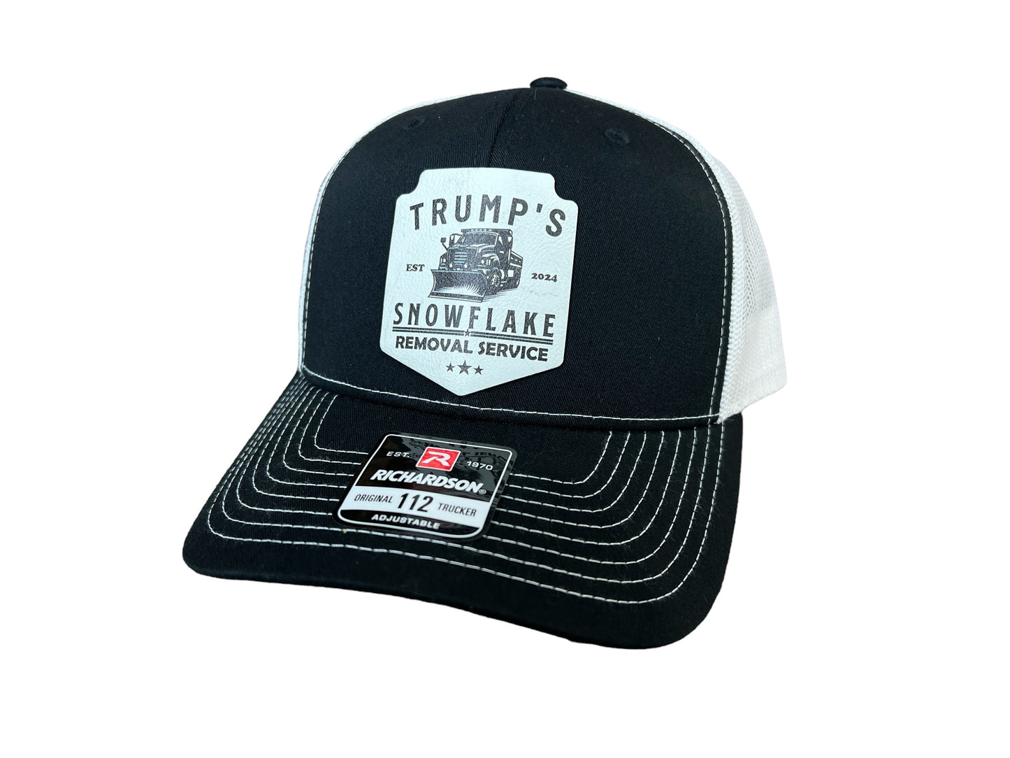 Trump Snowflake Removal Service 2024 Trucker Hat  UV Printed Premium Leatherette