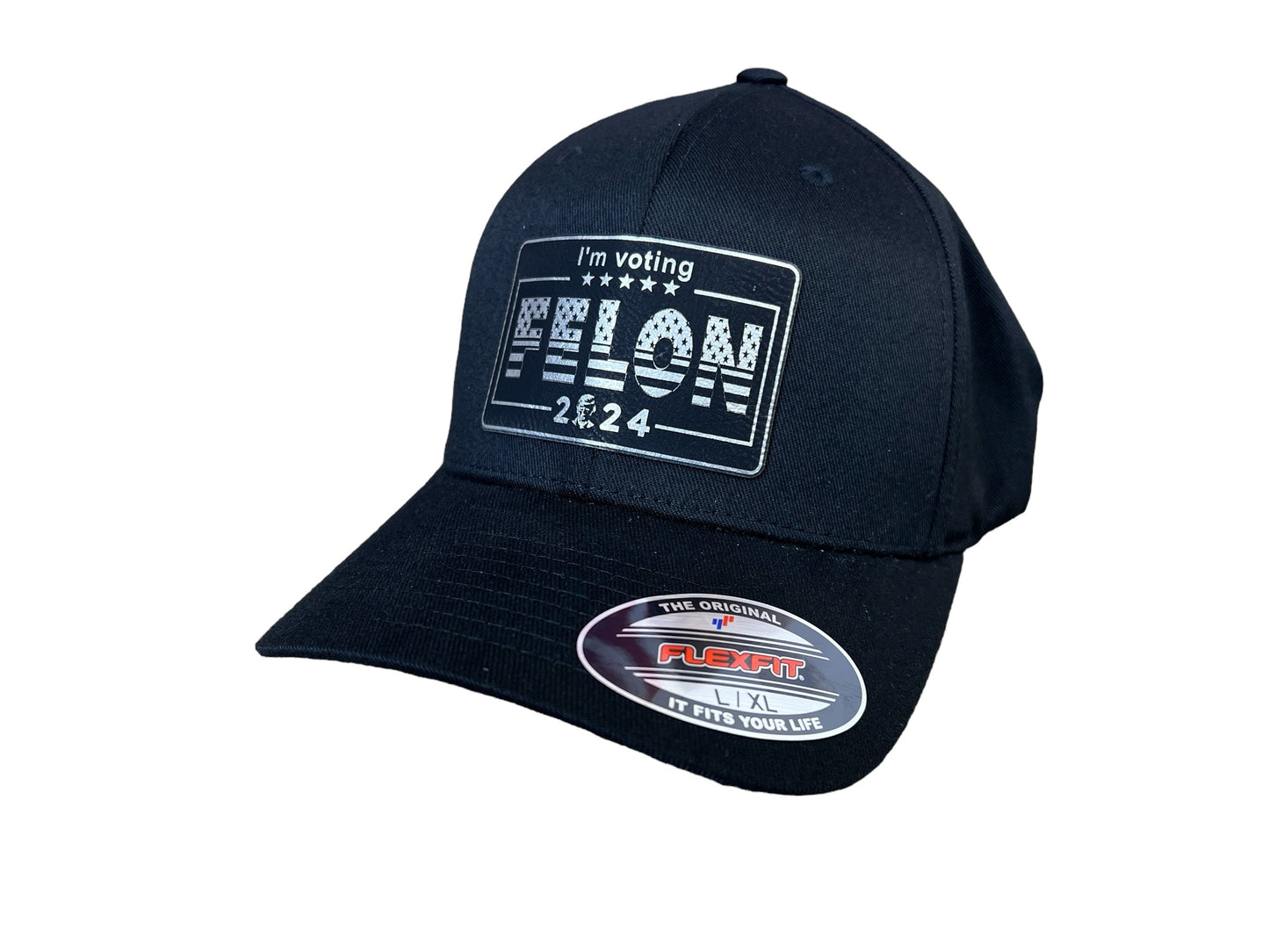 I’m Voting For Felon 2024 Trucker Hat Premium Leatherette Patch on Richardson 112 Trucker Ha Funny Hat GenX Hat Adult Hat Best Selling Hat