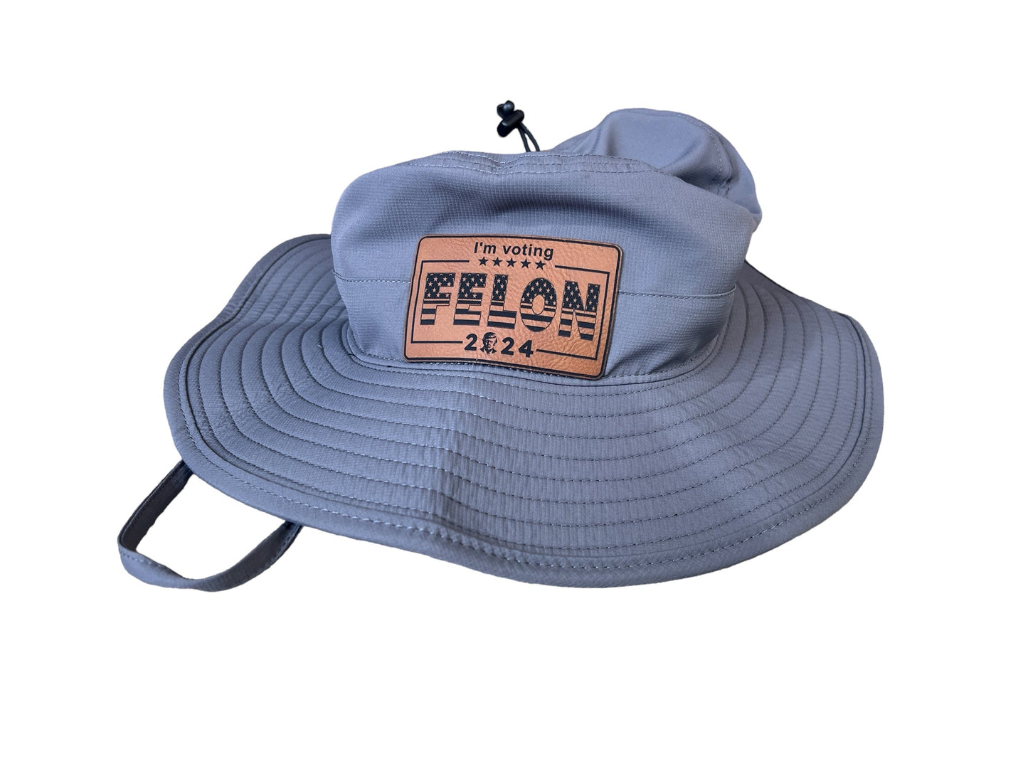 I’m Voting For Felon 2024 Booney Hat Premium Leatherette Patch on a The Game Booney Hat  Funny Hat GenX Hat Adult Hat Best Selling Bucket Hat