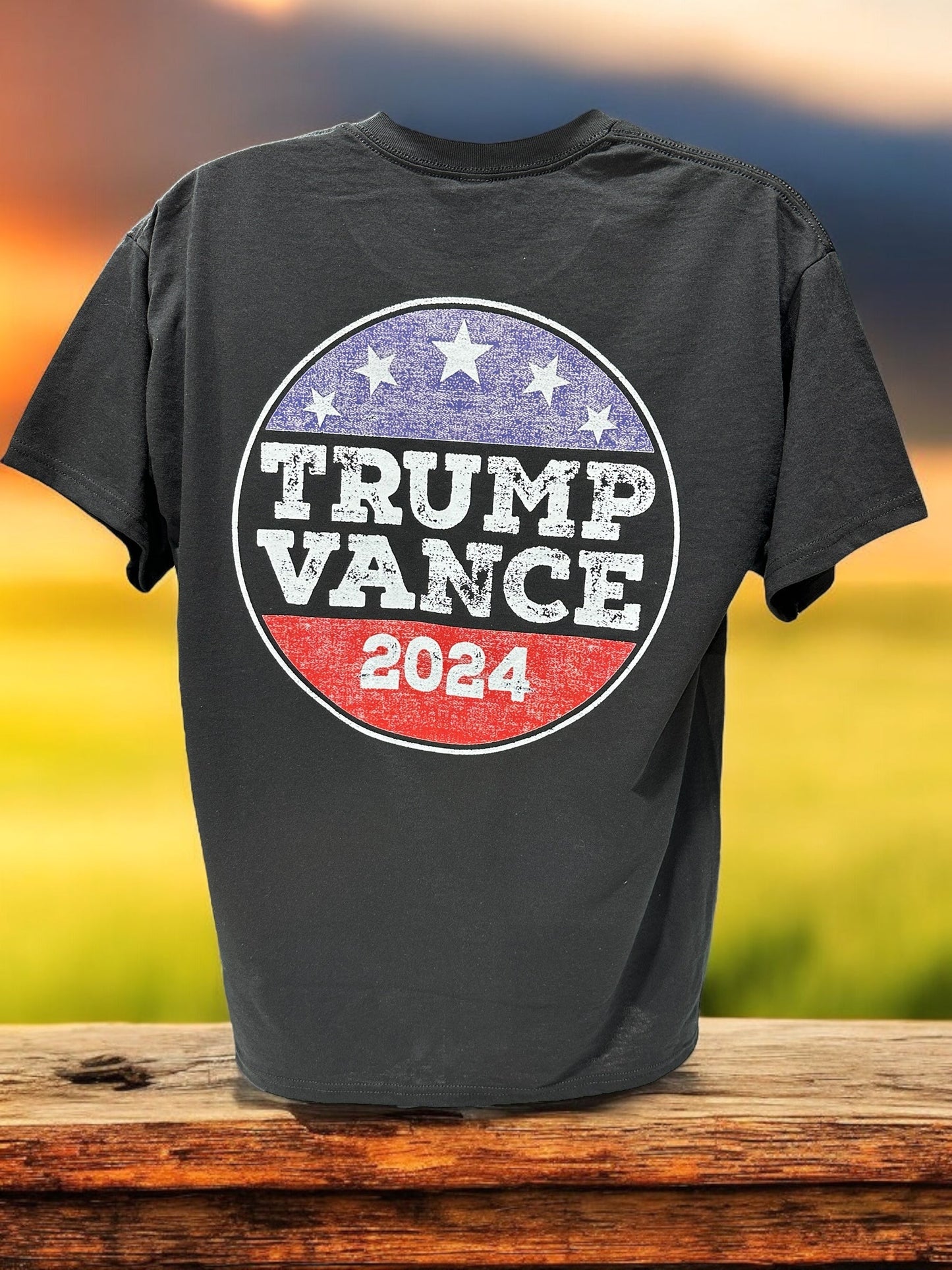 Trump Vance Vintage (Round) 2024 T-Shirt - DryBlend Moisture Wicking High Quality TShirt Funny Shirt Unisex shirt GenX Shirt