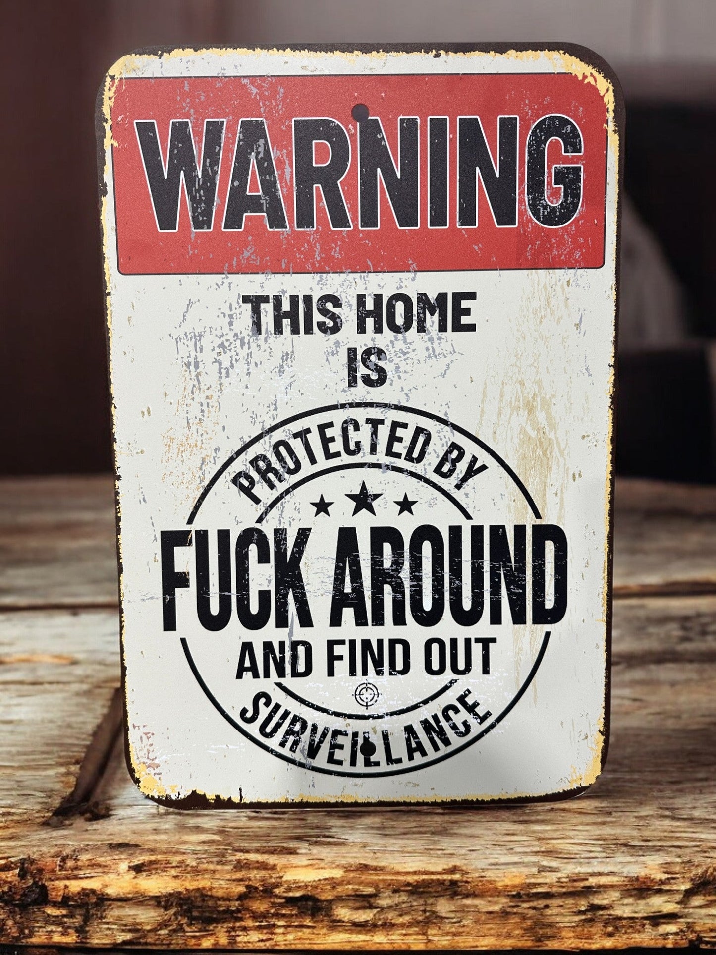 Rusty Home Security FAFO Sign Aluminum UV Printed Premium Quality Funny Signs, Yard Art