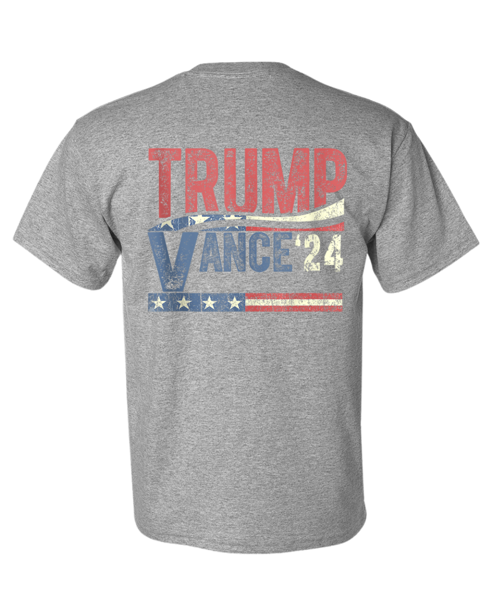 Trump Vance Vintage 2024 T-Shirt - DryBlend Moisture Wicking High Quality TShirt Funny Shirt Unisex shirt GenX Shirt