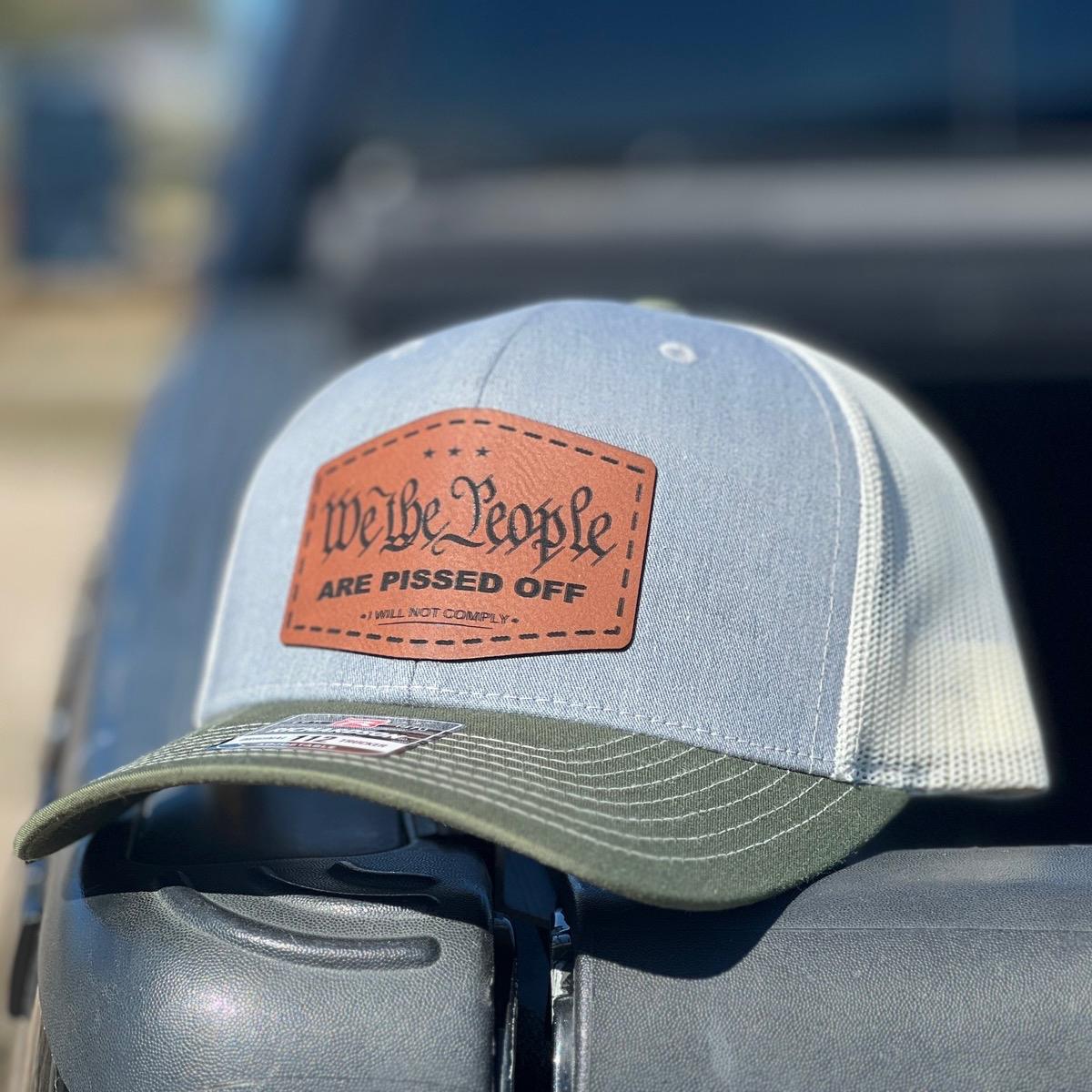 We The People Are Pissed Hat, Richardson 112 Trucker Hat, Custom hat Baseball Cap Summer Spring Winter