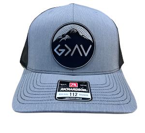 God is Greater Patch Hat on the Richardson 112 Trucker Snap Back Hat.