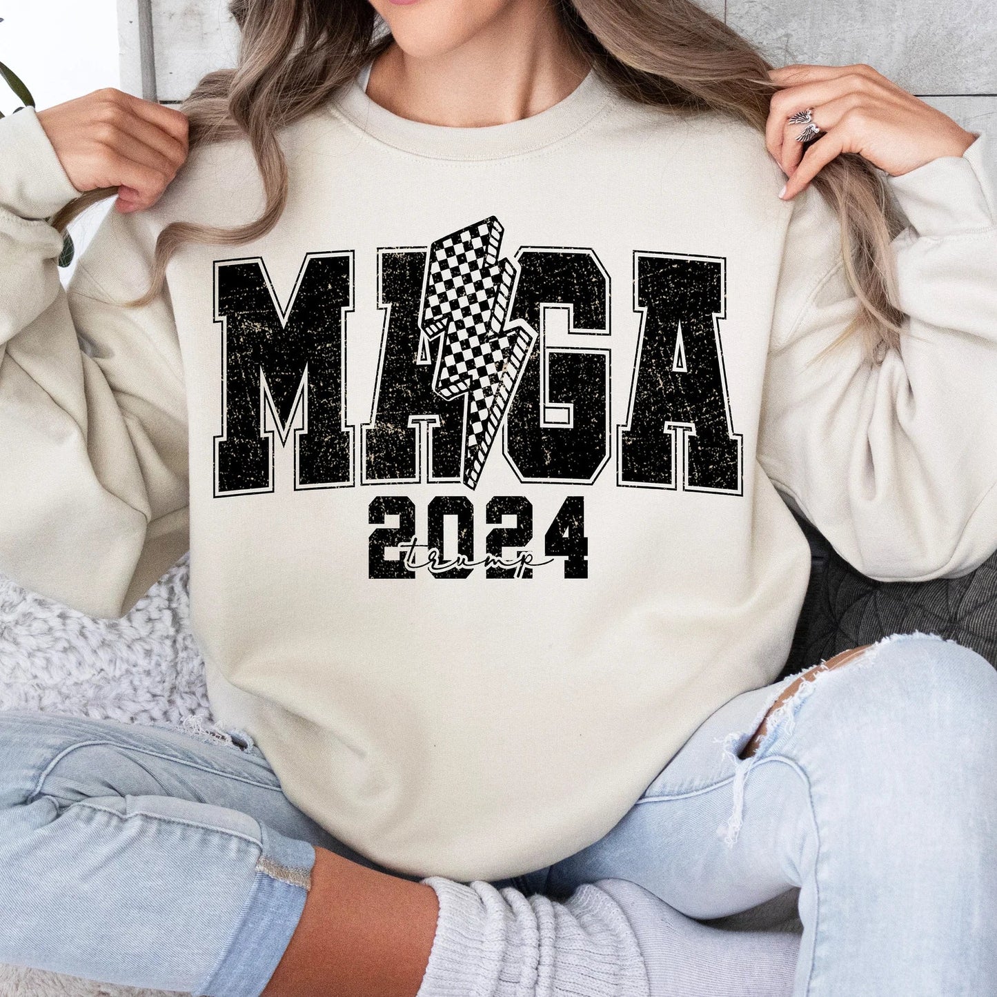 MAGA 2024 Make America Great Again Sweatshirt Softstyle Cotton/Poly blend, High Quality